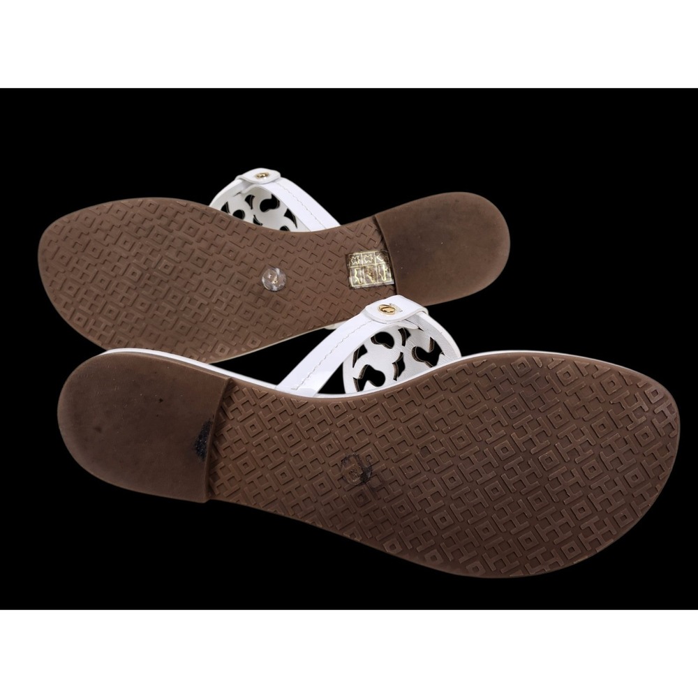Tory Burch Miller Sandals Women's Size 8 Patent Leather Thong Sandals Brown Log - Picture 6 of 11